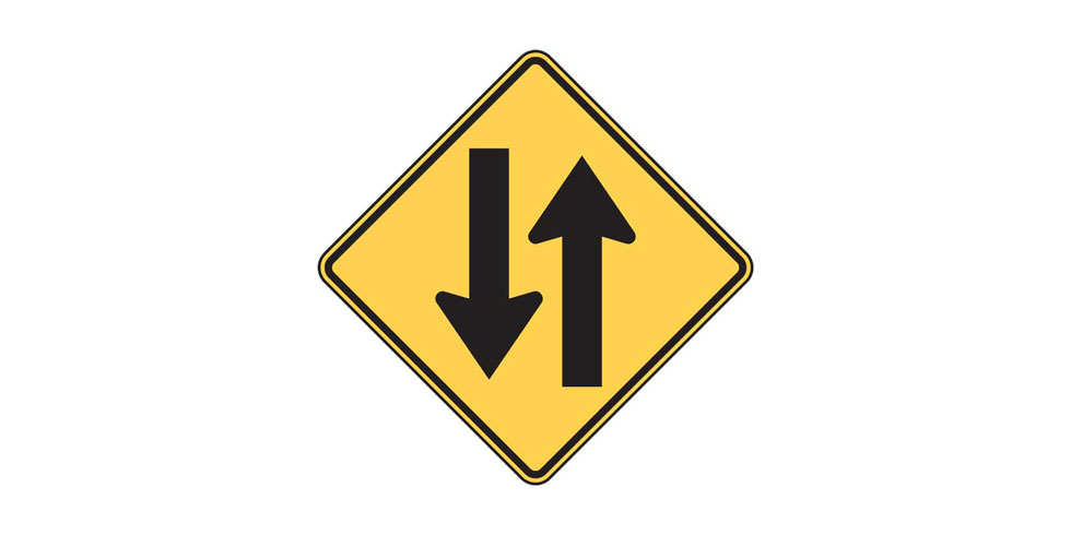 W6-3 Two-Way Traffic Sign