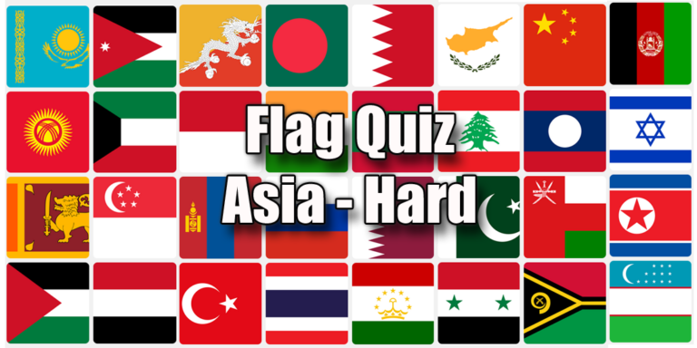 Geography Game: Flags of Asia - Hard Quiz - Quiz-a-go-go