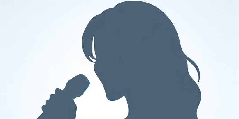 Grå silhouette av sångerska