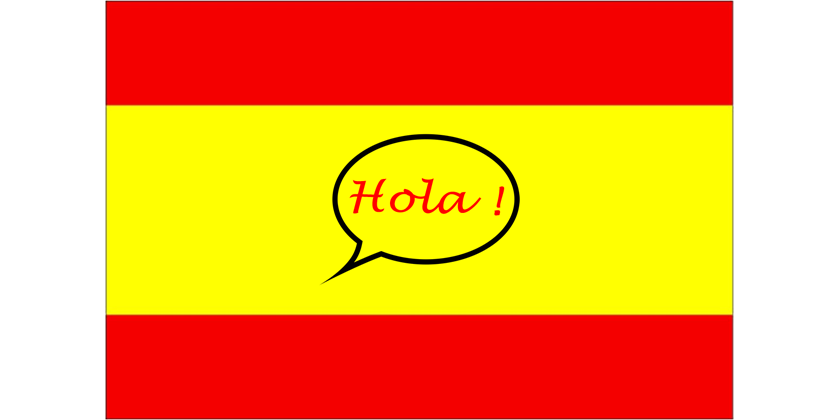 Spansk flagga med Hola!