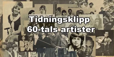 Tidningsklipp med 60-tals artister