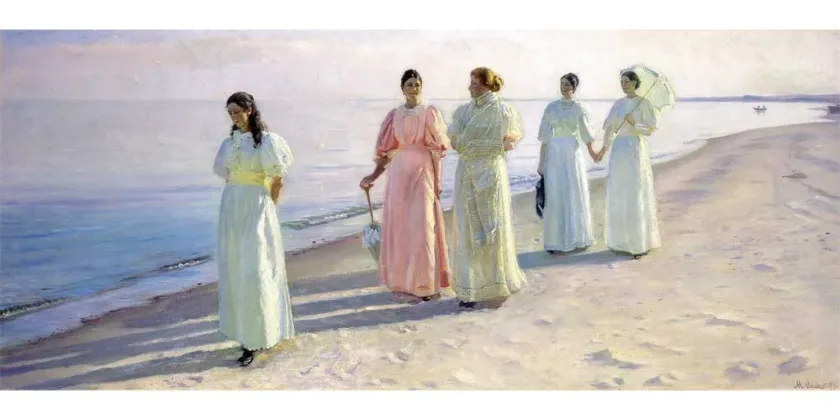 Promenad på stranden av Michael Ancher 1896