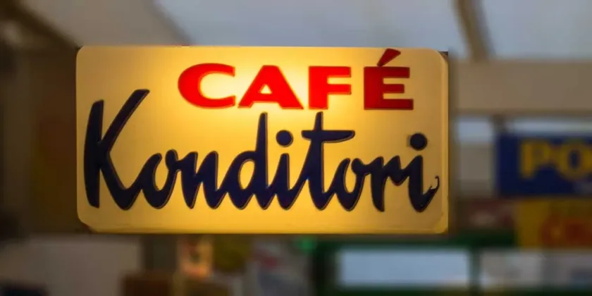 Cafe och konditori - skylt